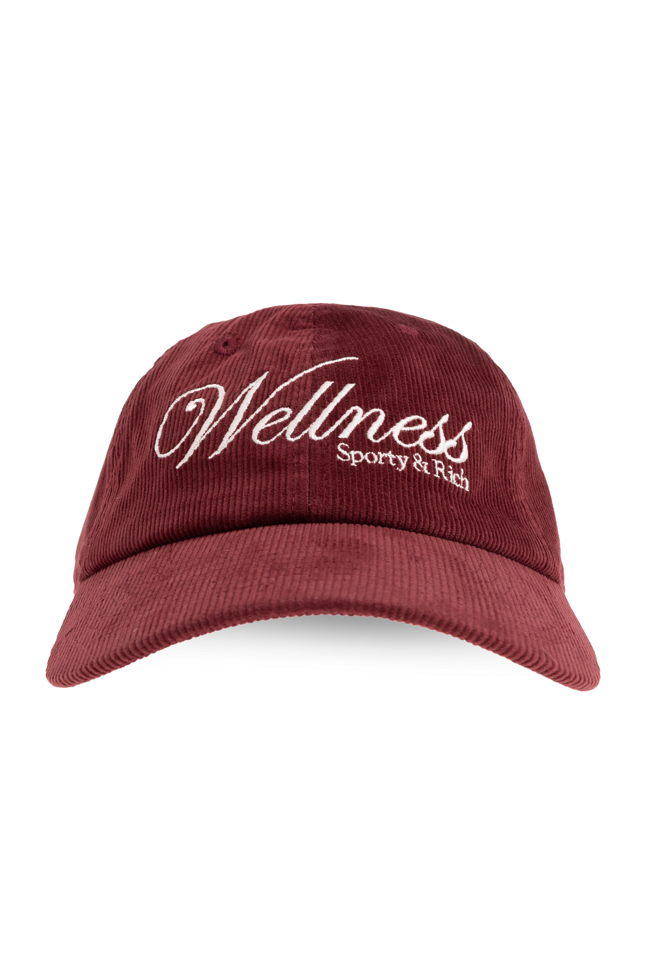 Sporty & Rich バーガンディウールキャップ Burgundy Baseball cap from the 'Central Park Drop' collection